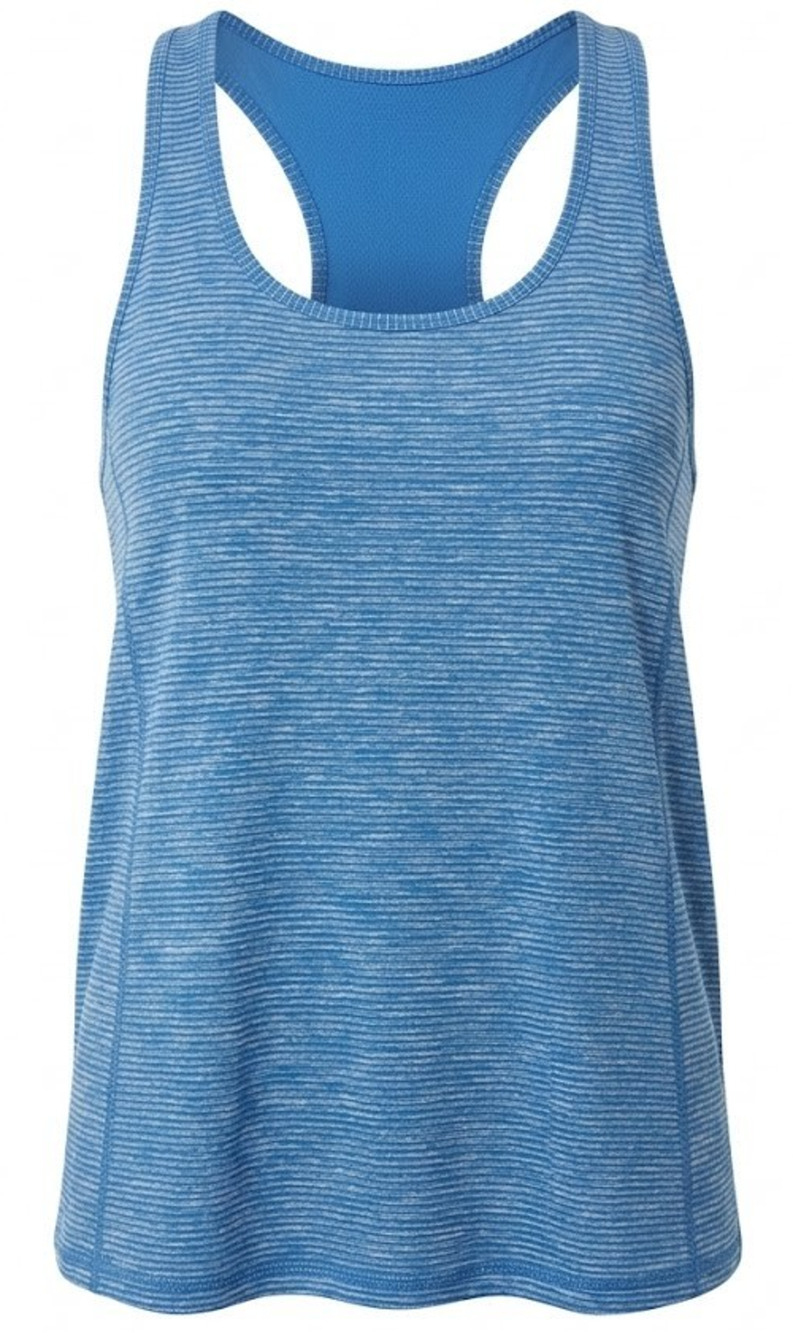 Danskin Now Dri-More Tank Top Women’s XL 14/16 Blue Striped Racerback Athletic